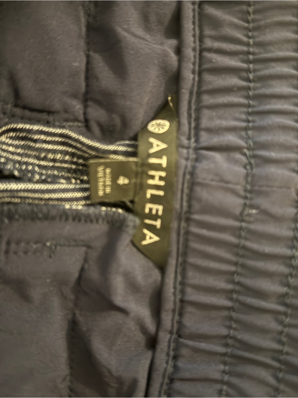 Athleta Navy Striped Waistband Active Shorts - Picture 2 of 2